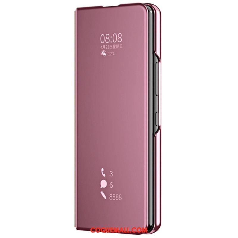 Flip Cover Samsung Galaxy Z Fold 4 Miroir et Transparence