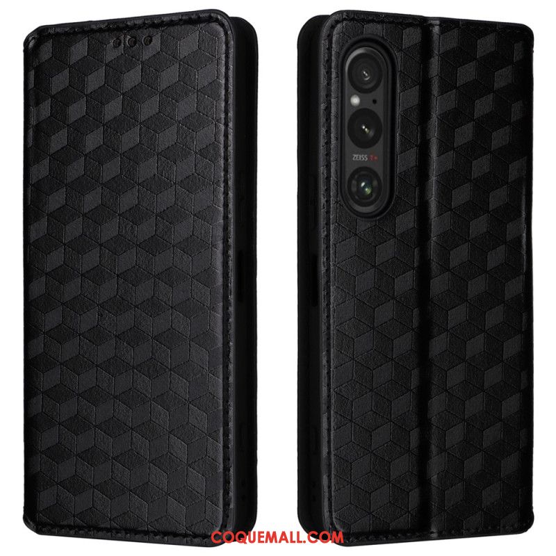 Flip Cover Sony Xperia 1 VI Motif Losanges 3D