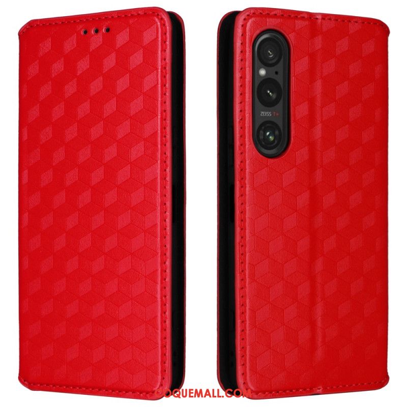 Flip Cover Sony Xperia 1 VI Motif Losanges 3D