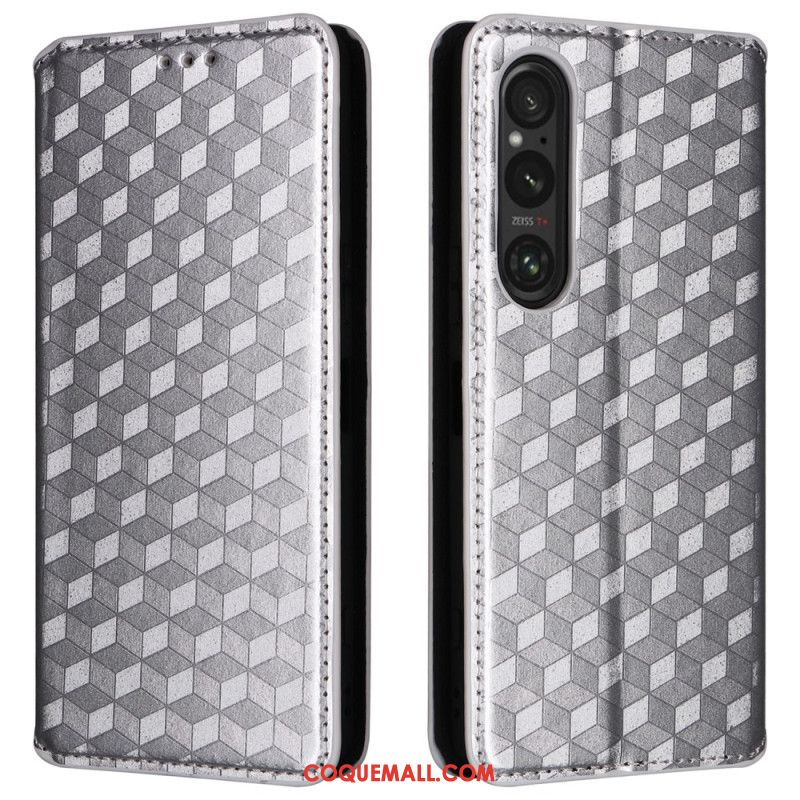 Flip Cover Sony Xperia 1 VI Motif Losanges 3D