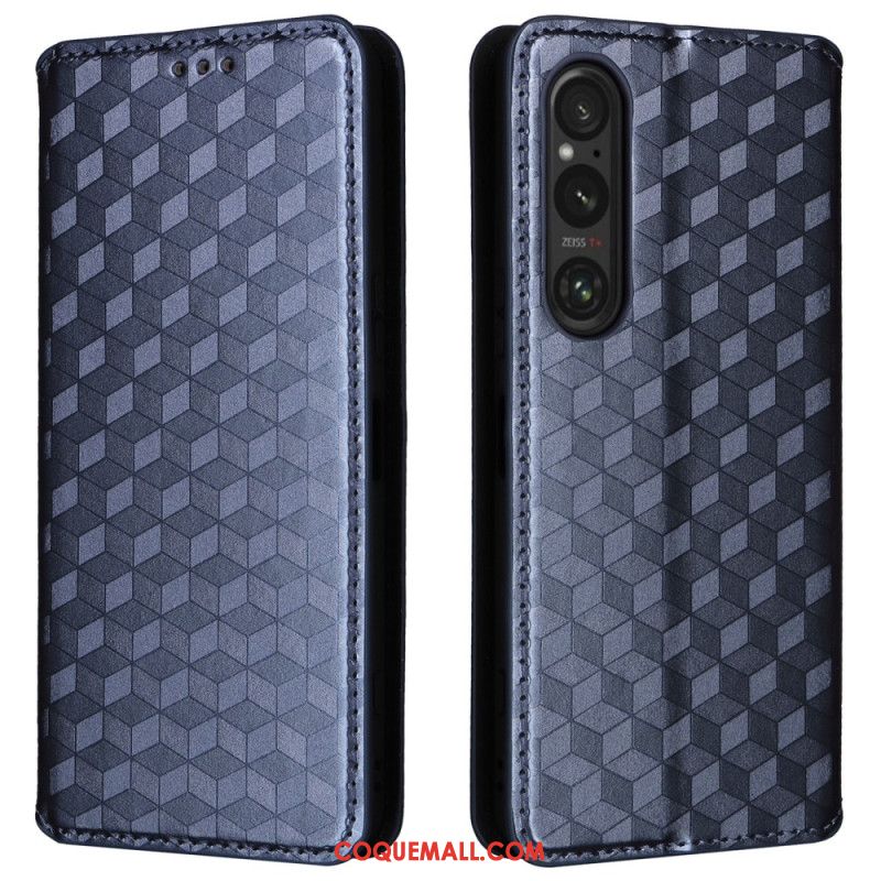 Flip Cover Sony Xperia 1 VI Motif Losanges 3D