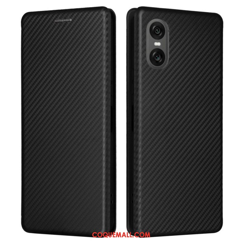 Flip Cover Sony Xperia 10 VI Fibre Carbone