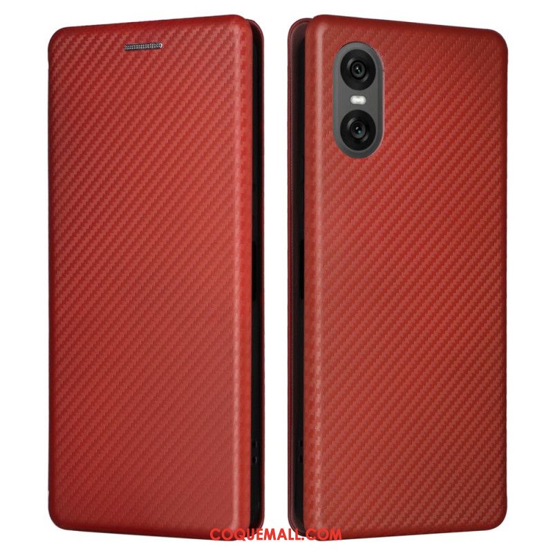 Flip Cover Sony Xperia 10 VI Fibre Carbone