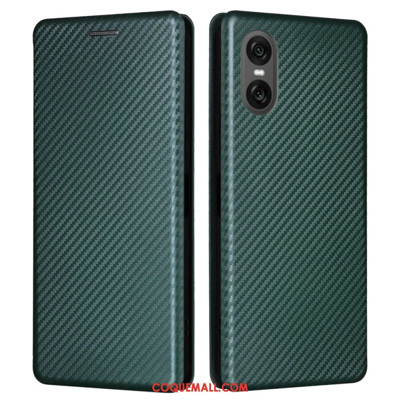 Flip Cover Sony Xperia 10 VI Fibre Carbone