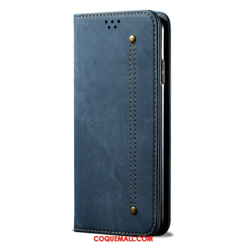 Flip Cover Xiaomi Redmi Note 10 5G / Poco M3 Pro 5G Tissu Jeans