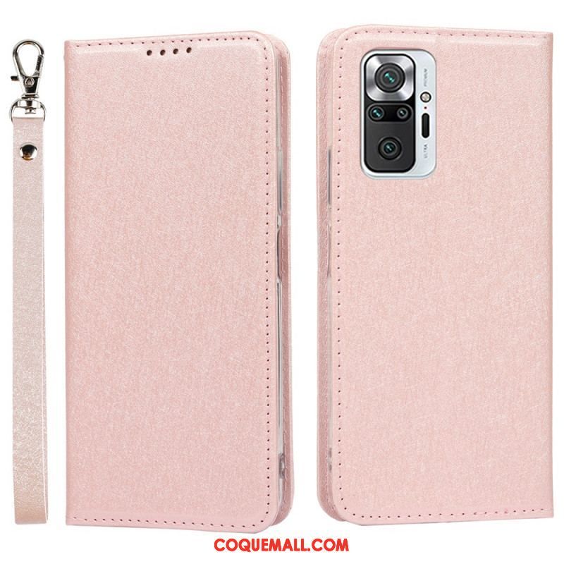 Flip Cover Xiaomi Redmi Note 10 Pro Style Cuir Douceur avec Lanière