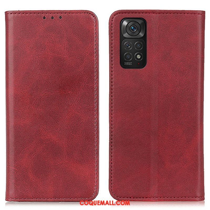 Flip Cover Xiaomi Redmi Note 11 / 11s Cuir Fendu Élégance