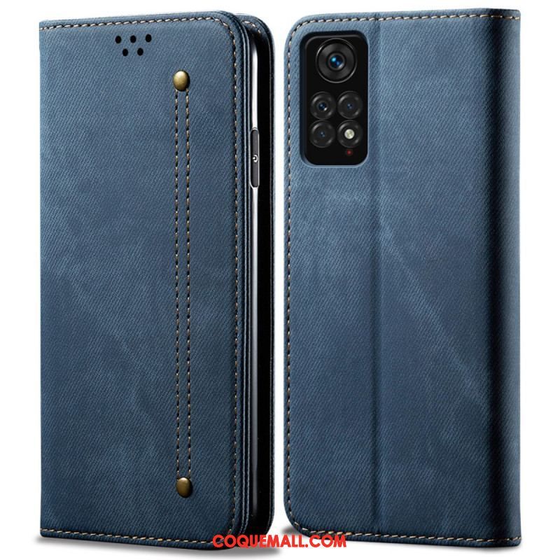 Flip Cover Xiaomi Redmi Note 11 / 11s Tissu Jeans