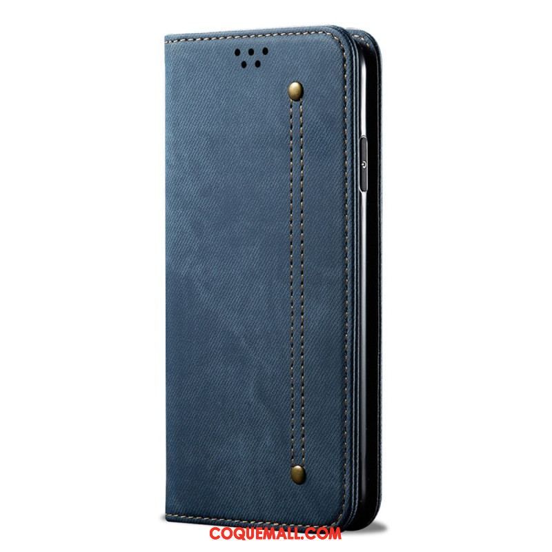 Flip Cover Xiaomi Redmi Note 12 Pro Plus Tissu Jeans