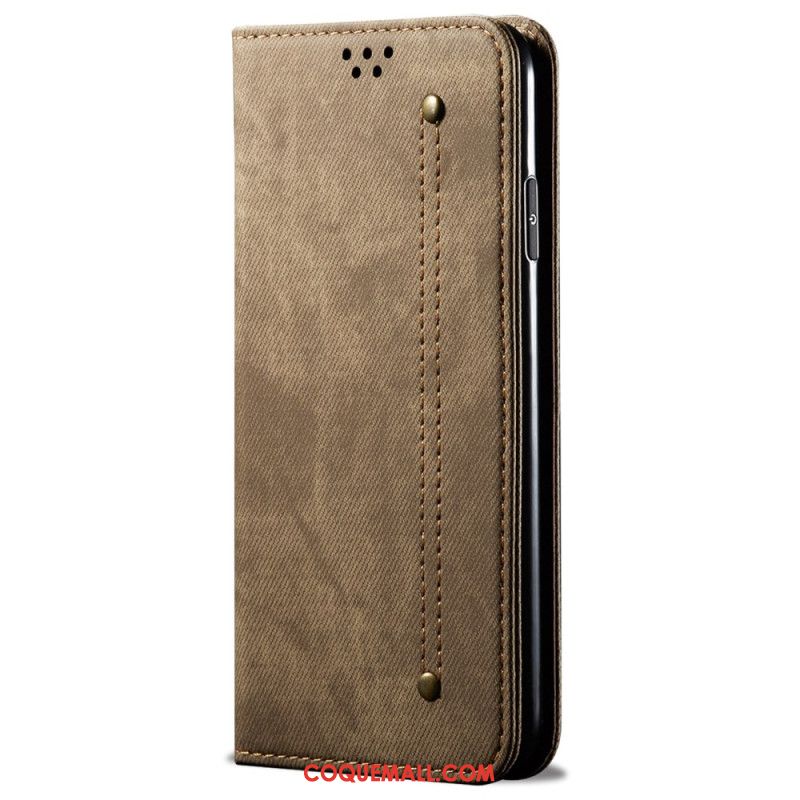 Flip Cover Xiaomi Redmi Note 13 4G Tissu Jeans