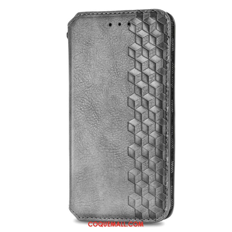 Flip Cover Xiaomi Redmi Note 13 5G Effet Cuir Vintage Losanges