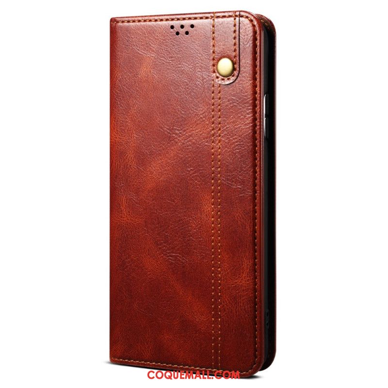 Flip Cover Xiaomi Redmi Note 13 5G Simili Cuir Ciré