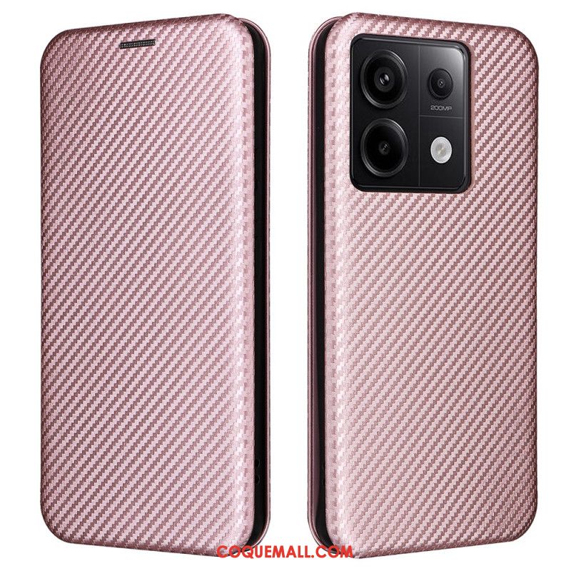 Flip Cover Xiaomi Redmi Note 13 Pro 5G / Poco X6 5G Fibre Carbone