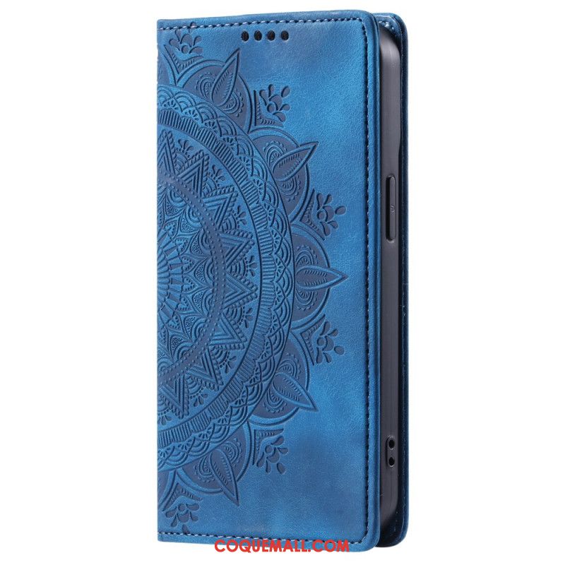 Flip Cover Xiaomi Redmi Note 13 Pro Plus 5G Effet Daim Mandala