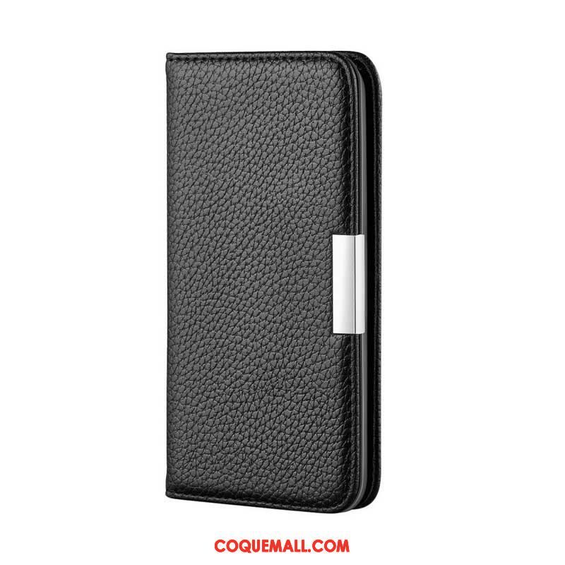 Flip Cover iPhone 13 Pro Simili Cuir Litchi Ultra Chic