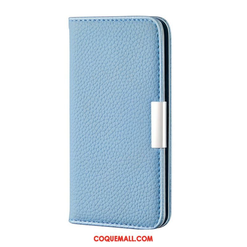 Flip Cover iPhone 13 Pro Simili Cuir Litchi Ultra Chic