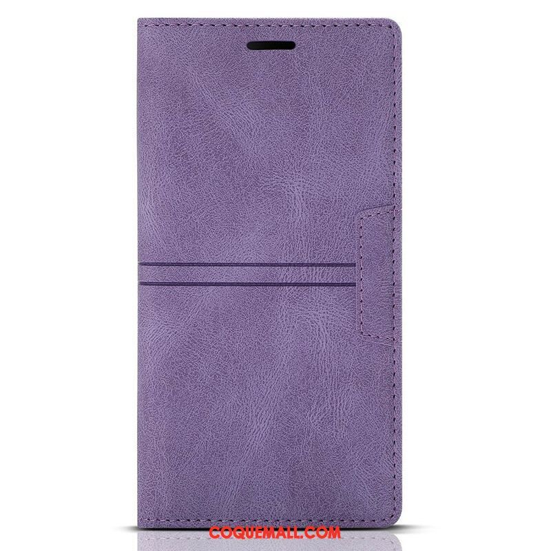 Flip Cover iPhone 13 Pro Style Cuir Couture Fermoir Magnétique