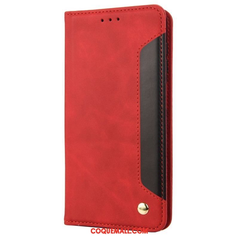 Flip Cover iPhone 14 Bicolore avec Rivet