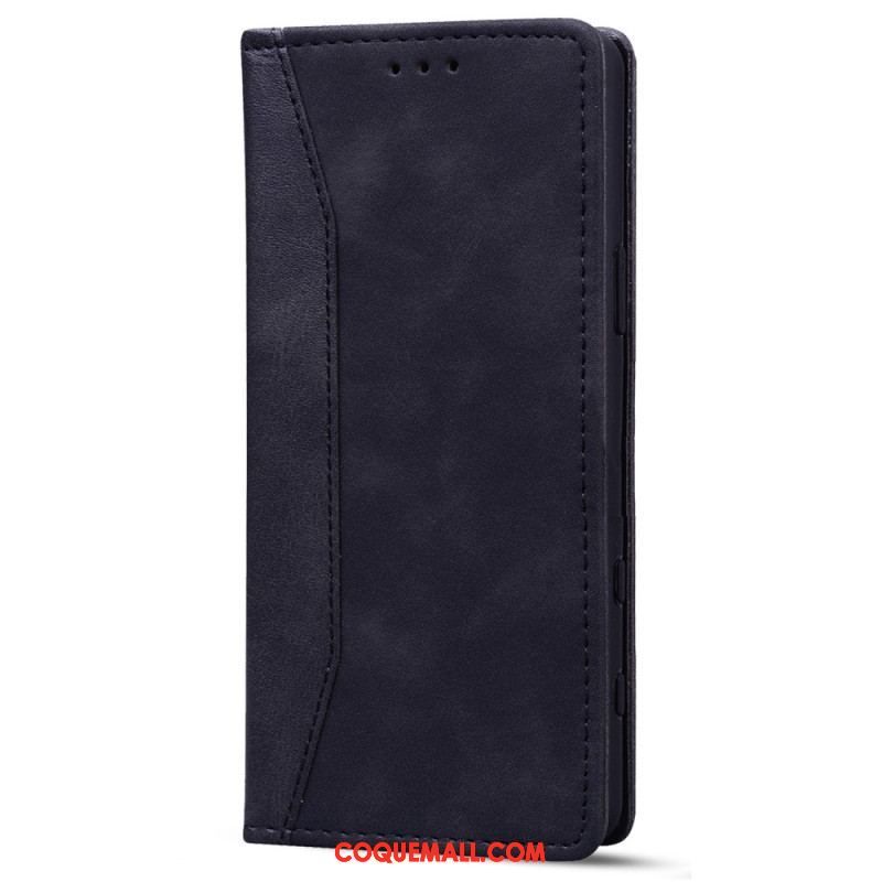 Flip Cover iPhone 14 Effet Cuir Business Bicolore