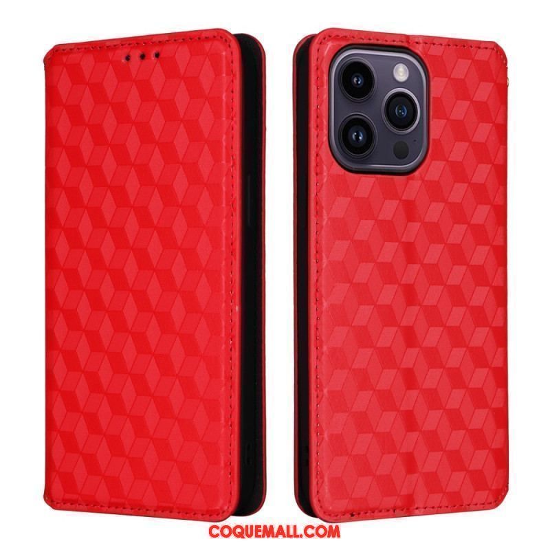 Flip Cover iPhone 15 Cubes 3D