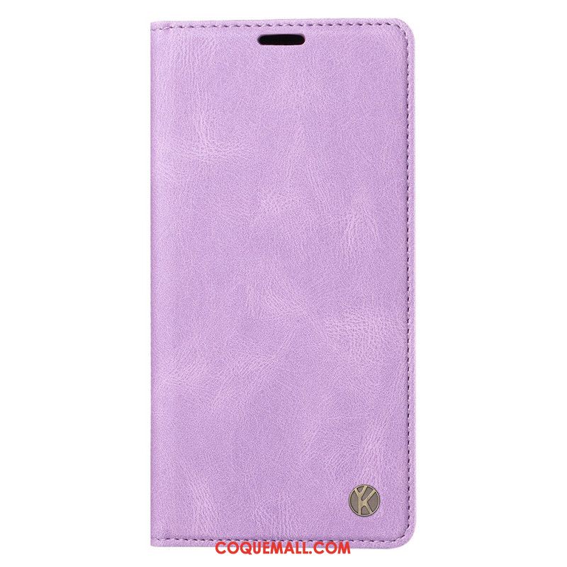 Flip Cover iPhone 16 Pro Effet Daim YIKATU