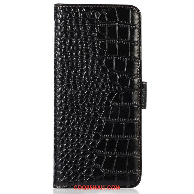 Housse Huawei Nova 11 Pro Texture Crocodile Blocage RFID