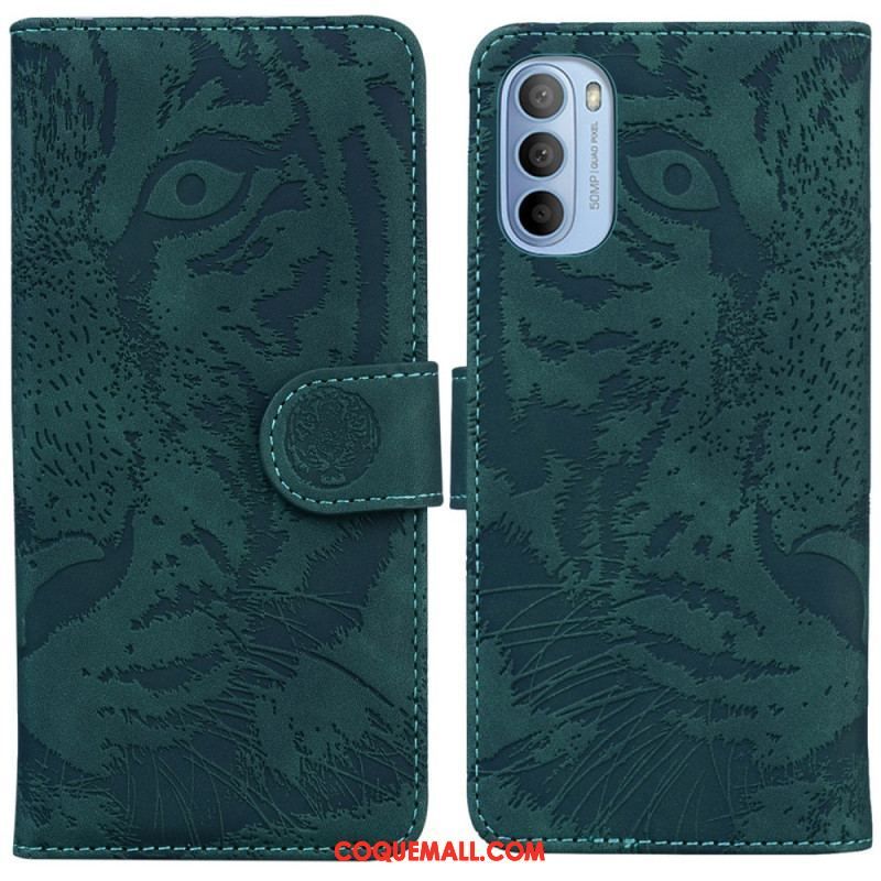 Housse Moto G41 / G31 Empreinte Face de Tigre