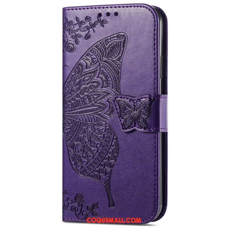 Housse Moto G73 5G Papillon Baroque