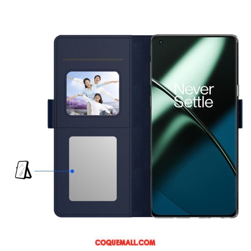 Housse OnePlus 11 5G Miroir et Porte-Cartes Amovible