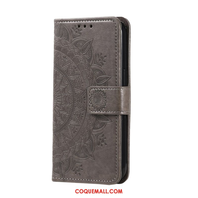 Housse OnePlus 12 5G Fleur Mandala avec Lanière