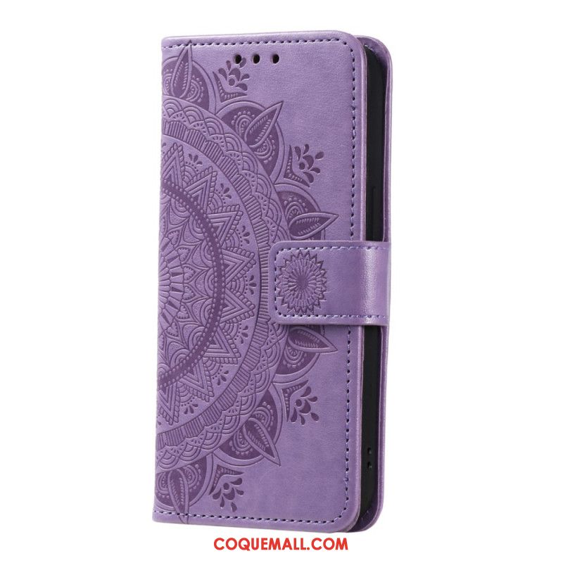 Housse OnePlus 12 5G Fleur Mandala avec Lanière