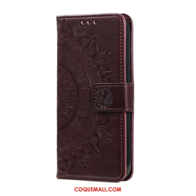 Housse OnePlus 12 5G Fleur Mandala avec Lanière