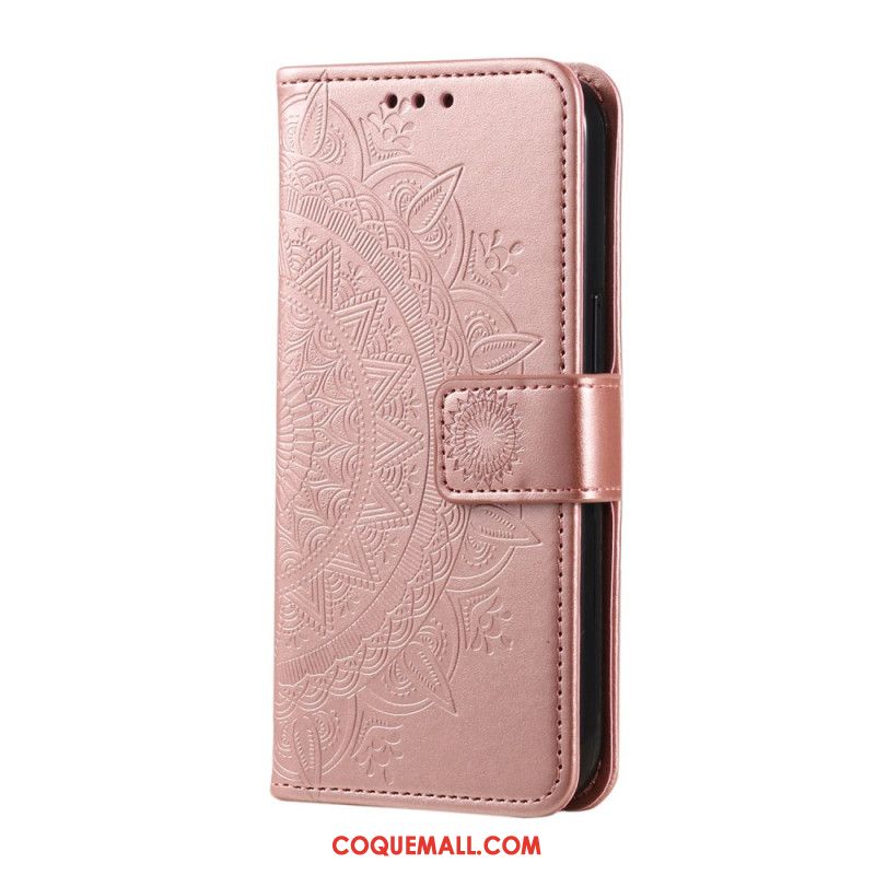 Housse OnePlus 12 5G Fleur Mandala avec Lanière