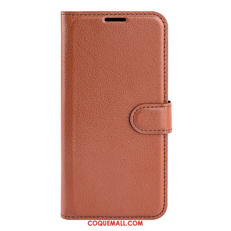 Housse OnePlus 12 5G Simili Cuir Litchi Classique