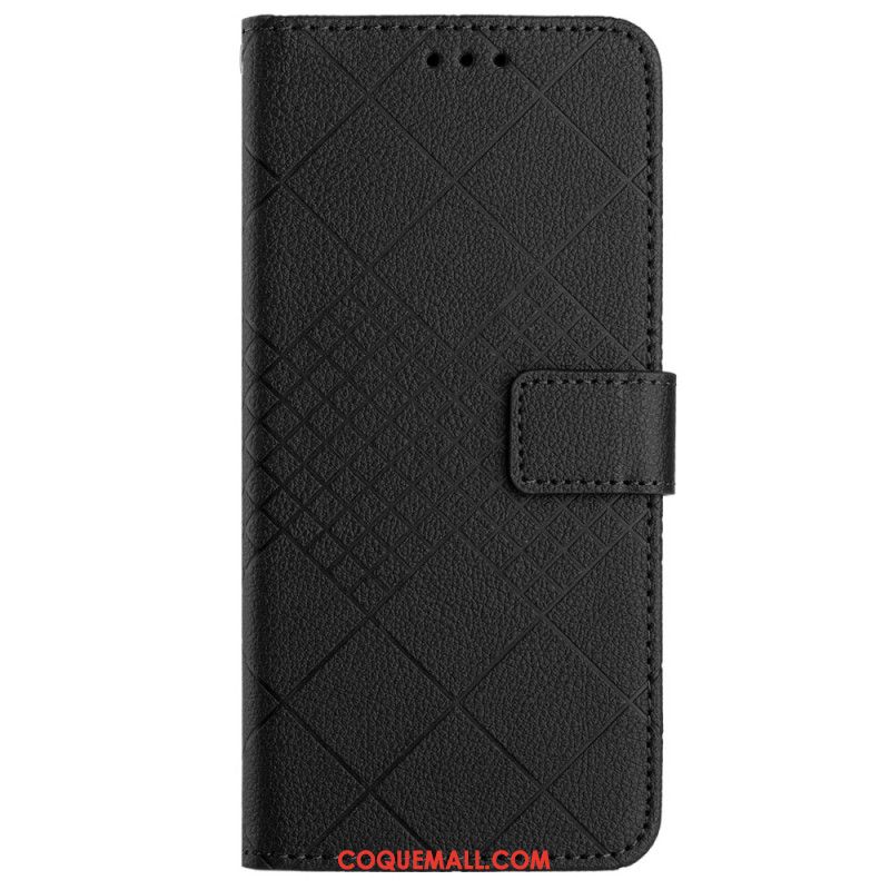 Housse OnePlus 12 5G Texture Litchi avec Losanges