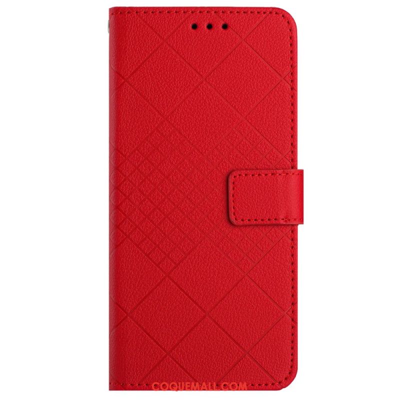 Housse OnePlus 12 5G Texture Litchi avec Losanges