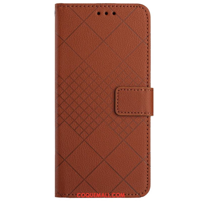 Housse OnePlus 12 5G Texture Litchi avec Losanges