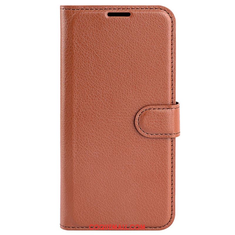 Housse OnePlus 12R Simili Cuir Litchi Classique