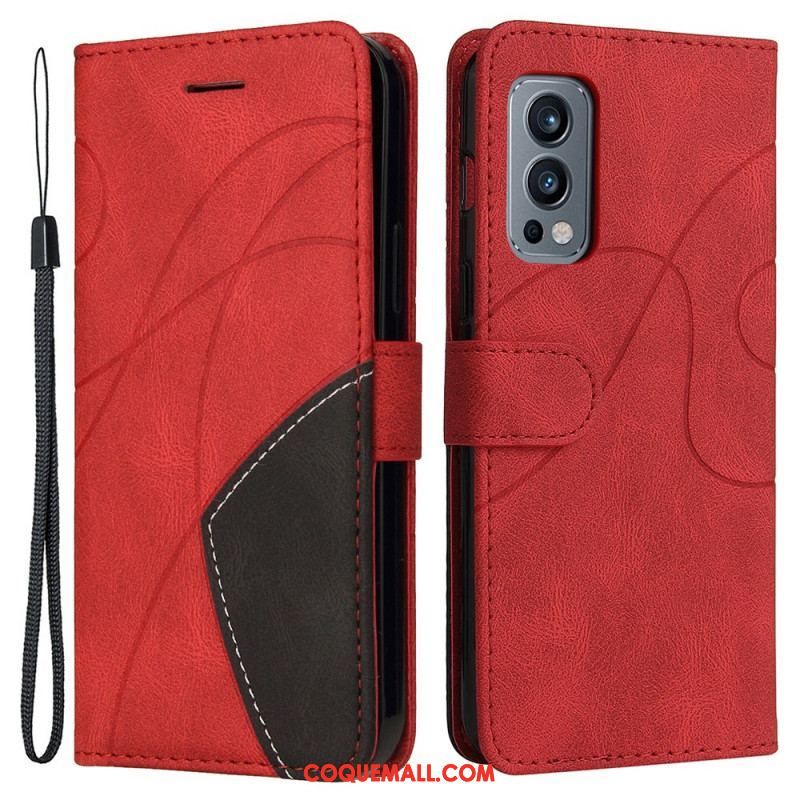 Housse OnePlus Nord 2 5G Simili Cuir Bicolore Signature