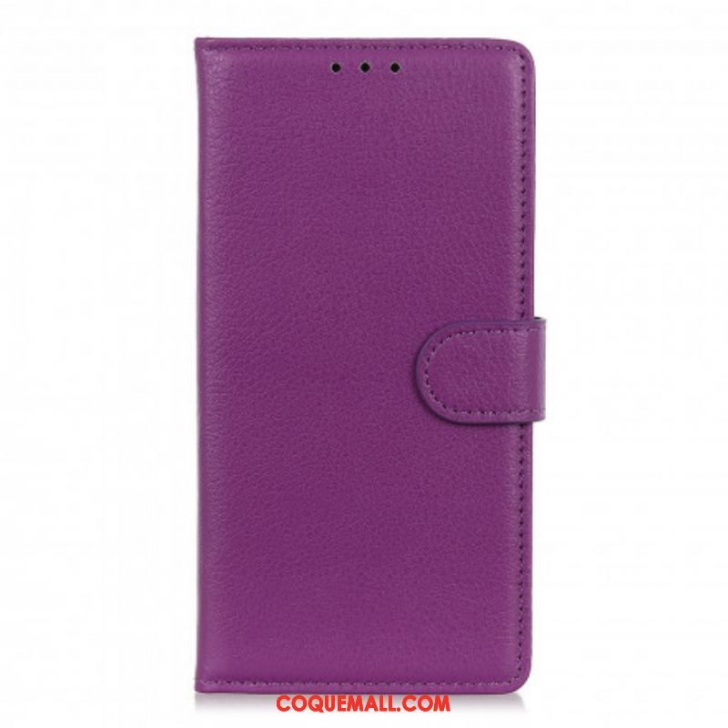 Housse Oppo A94 5G Simili Cuir Litchi