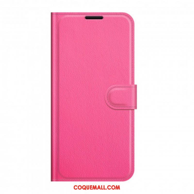 Housse Oppo A94 5G Simili Cuir Litchi Classique