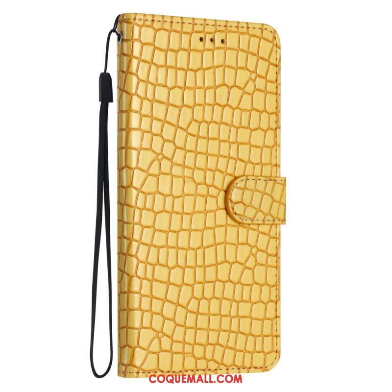 Housse Oppo A98 5G Crocodile avec Lanière