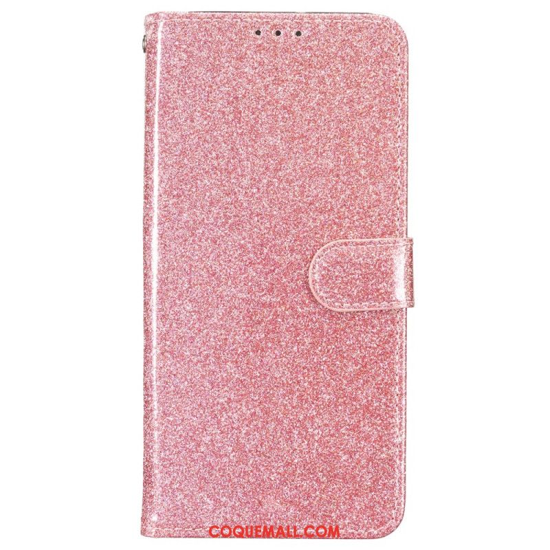 Housse Oppo A98 5G Paillettes à Lanière