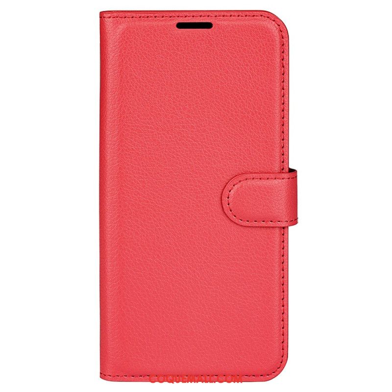 Housse Oppo A98 5G Simili Cuir Litchi Classique