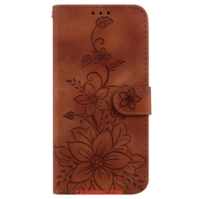 Housse Oppo Reno 11 5G Motif Floral à Lanière