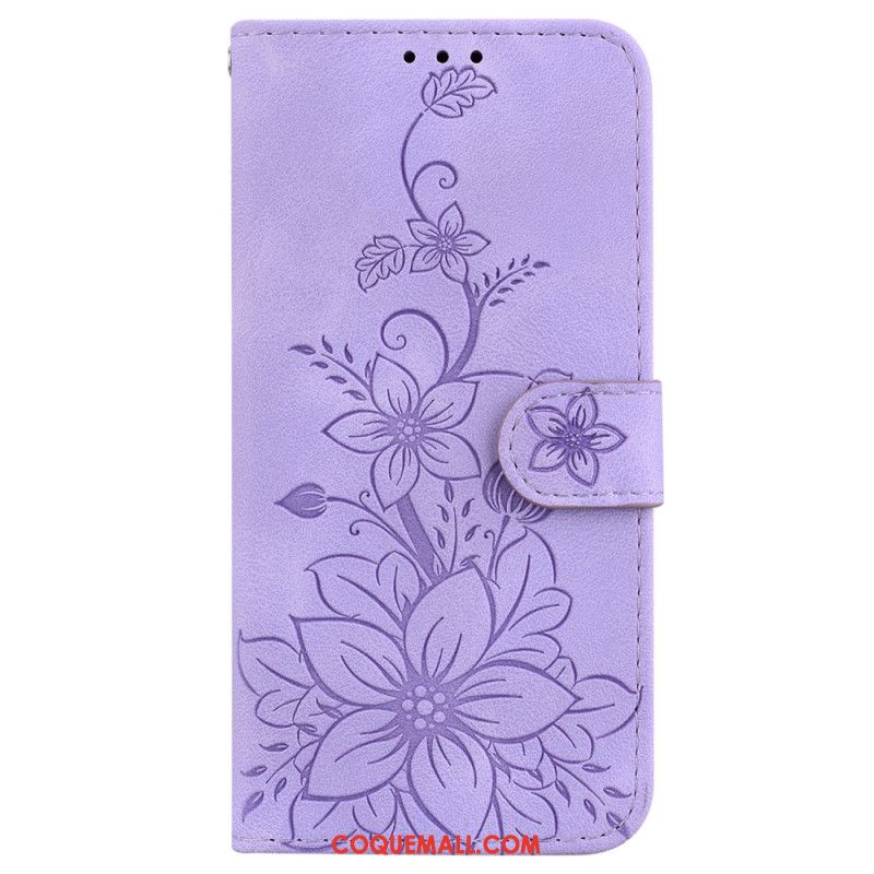 Housse Oppo Reno 11 5G Motif Floral à Lanière