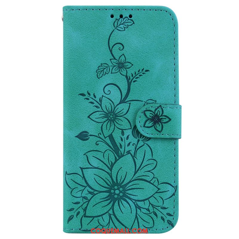 Housse Oppo Reno 11 5G Motif Floral à Lanière