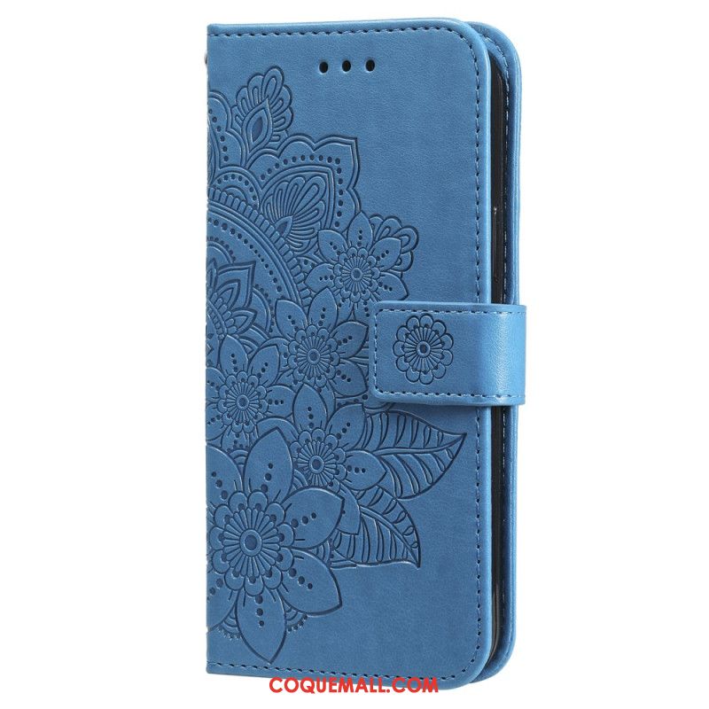 Housse Oppo Reno 11 5G Motif Floral à Lanière