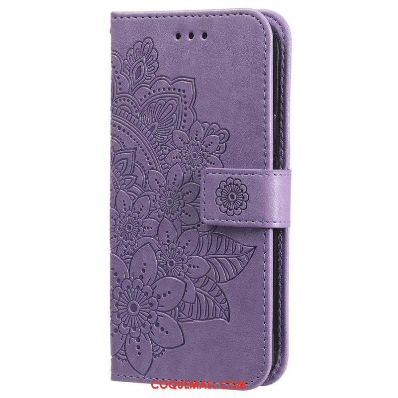 Housse Oppo Reno 11 5G Motif Floral à Lanière