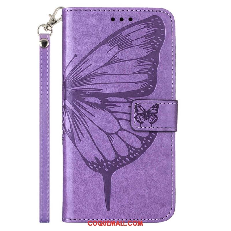 Housse Oppo Reno 11 5G Papillon Floral à Lanière